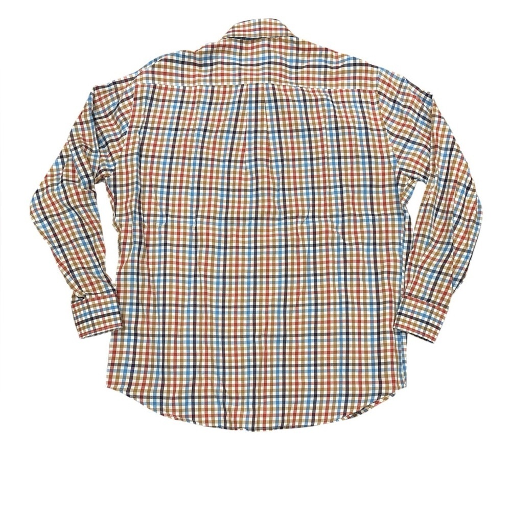 Peter Millar button down dress shirt multi-color check size XL 100% cotton - Picture 6 of 6